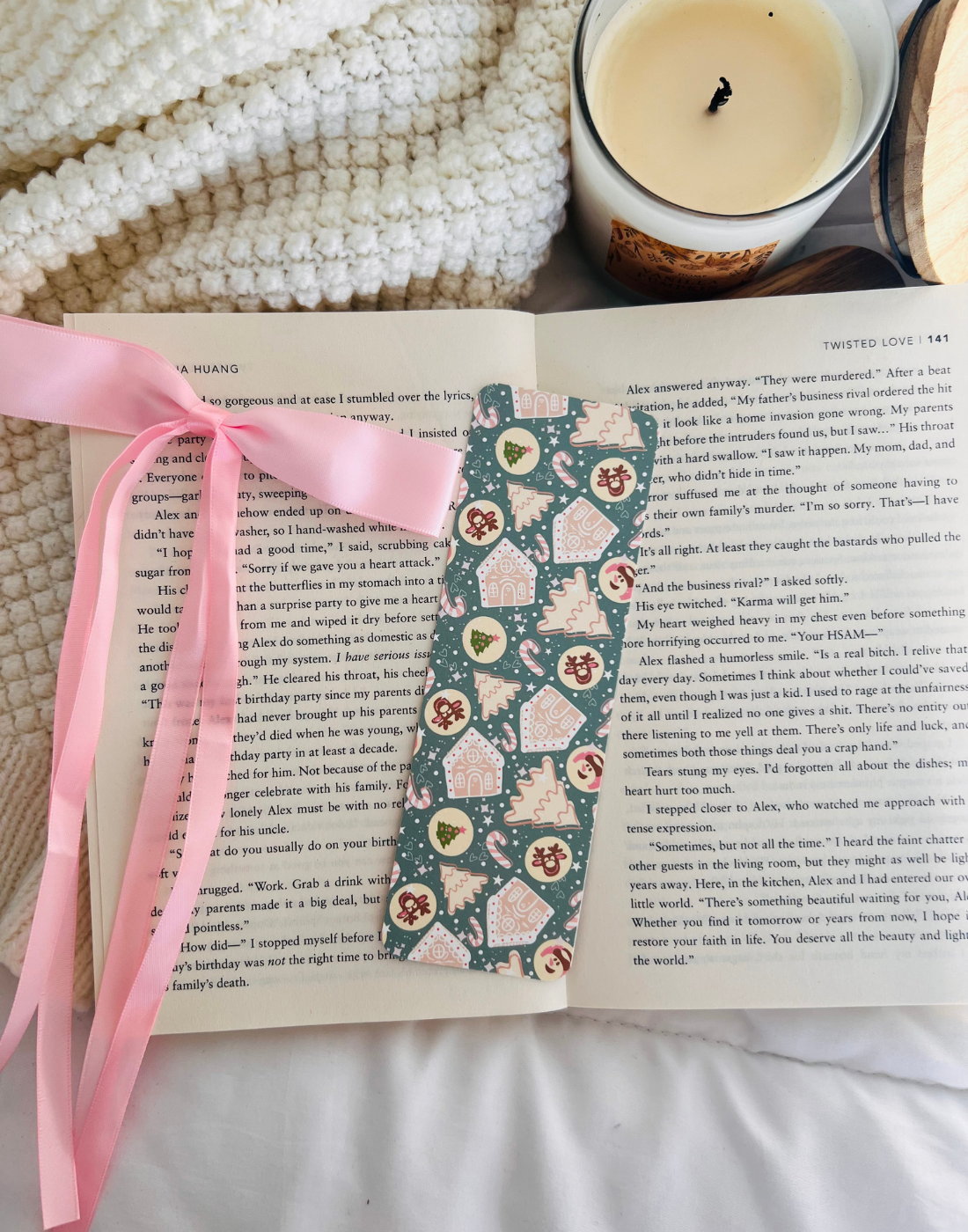 Sweet Teal Christmas Bookmark